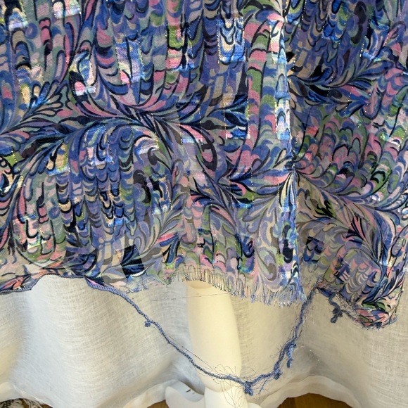 Vintage Long sleeve open light blue purple cover up cardigan blouse - Picture 11 of 16